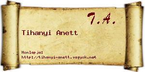 Tihanyi Anett névjegykártya