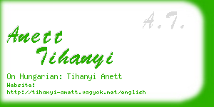 anett tihanyi business card